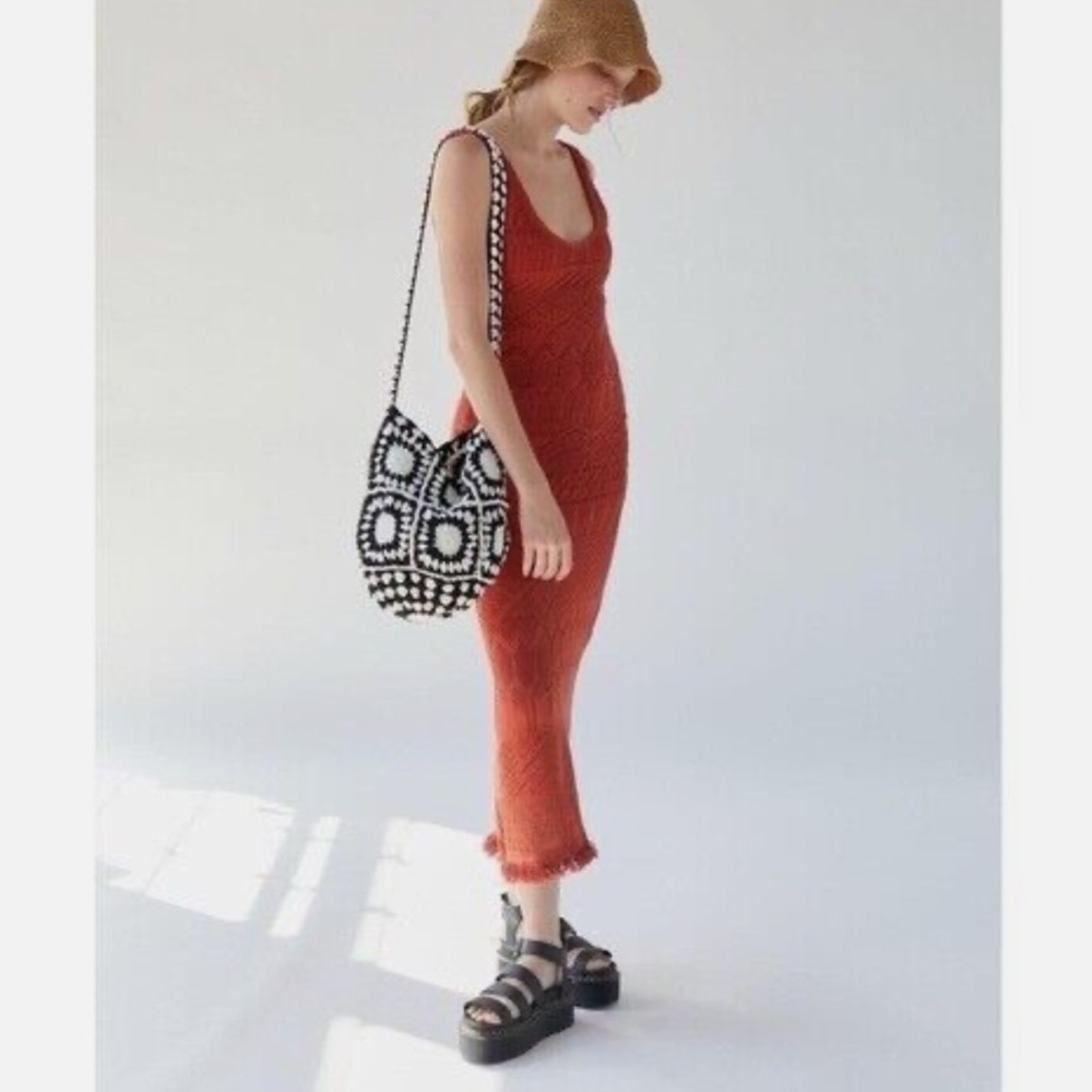 Urban Outfitters Helena Crotchet Midi Dress